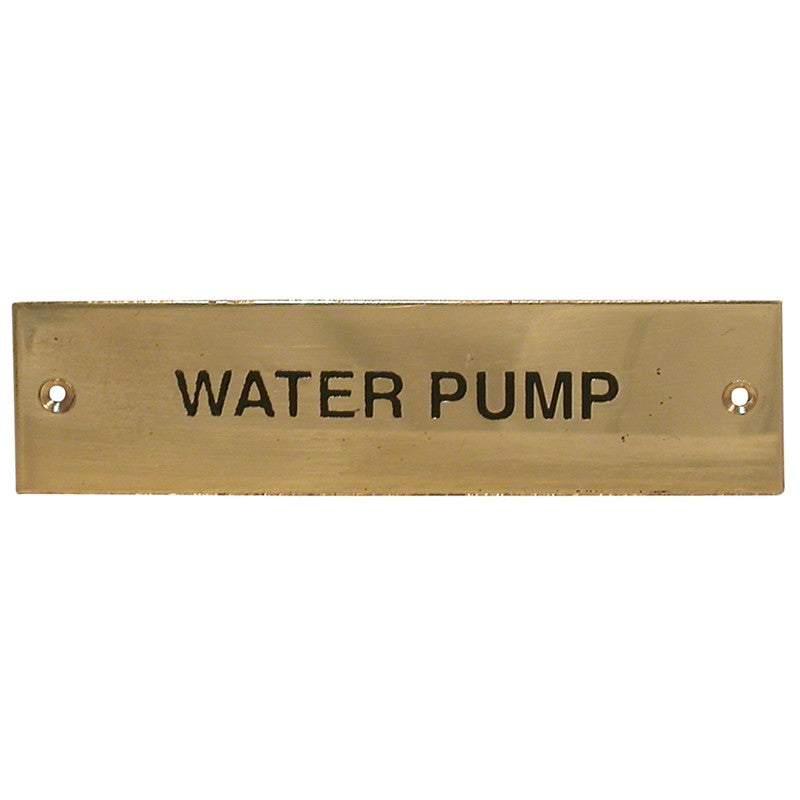 Label Stamped Water Pump Brass Rectangular