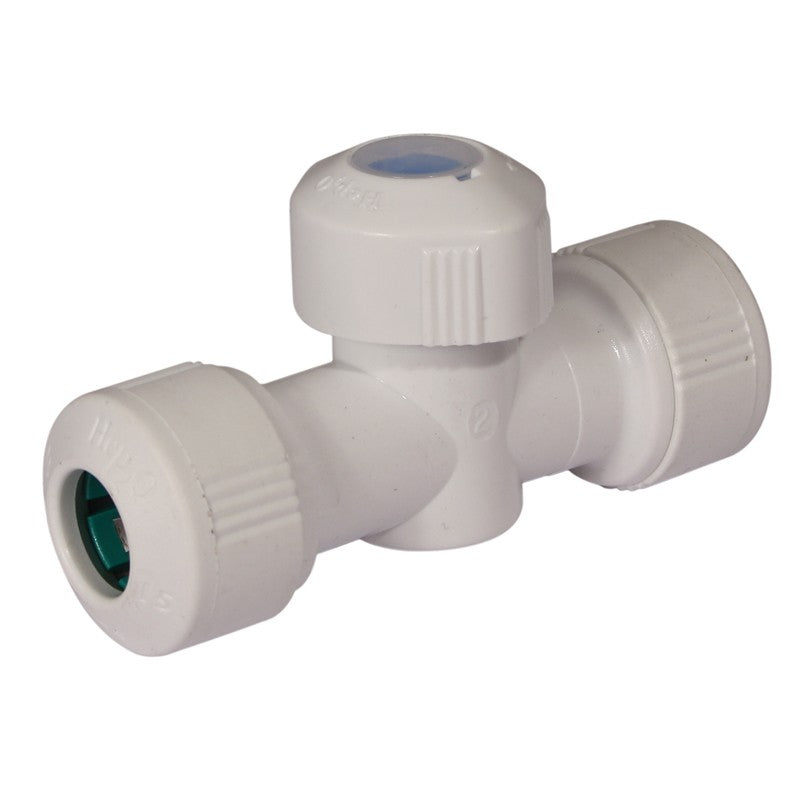 Push fit Shut-off Valve With hot/cold insert 15mm