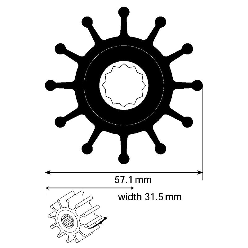 Impeller MC97 (F5B) With Glycerine Spline Drive