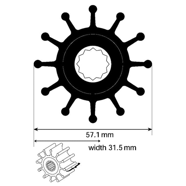 Impeller MC97 (F5B) With Glycerine Spline Drive