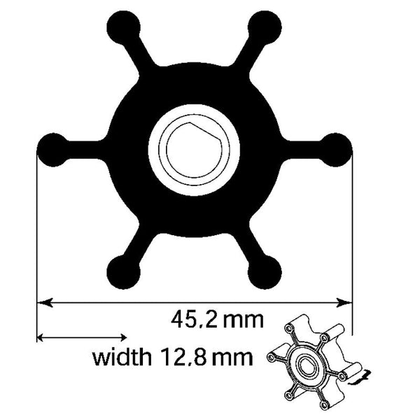 Impeller MC97 (F4B) With Glycerine 12.7mm ID Pin Drive