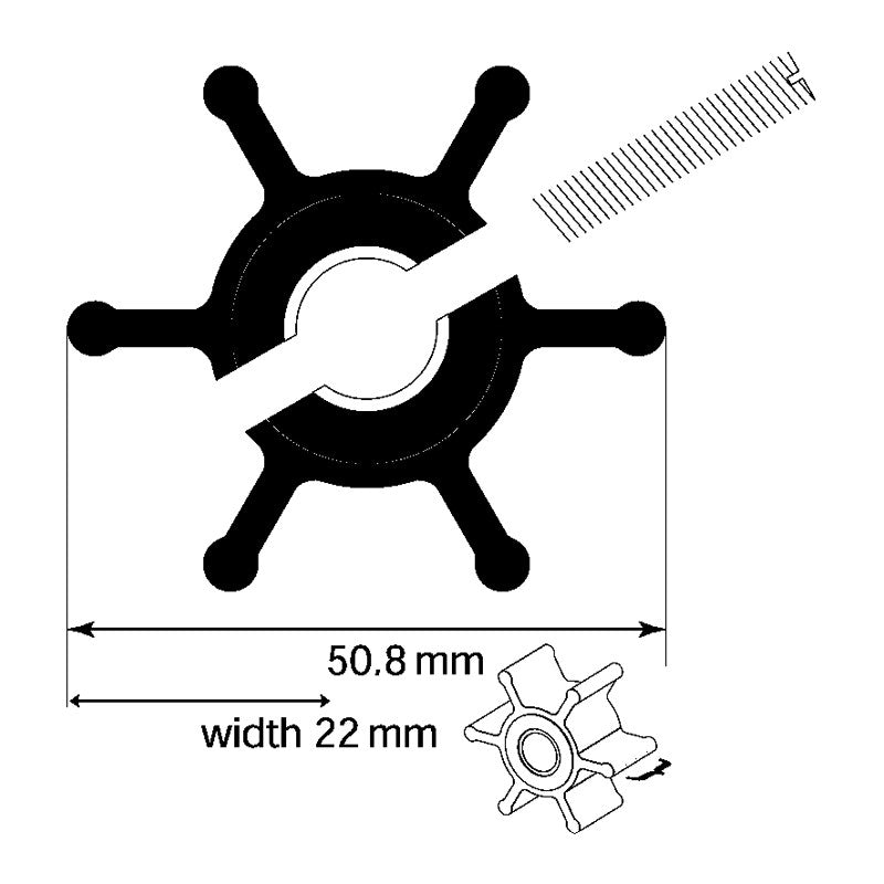 Impeller Nitrile (F4B) 12mm ID Pin