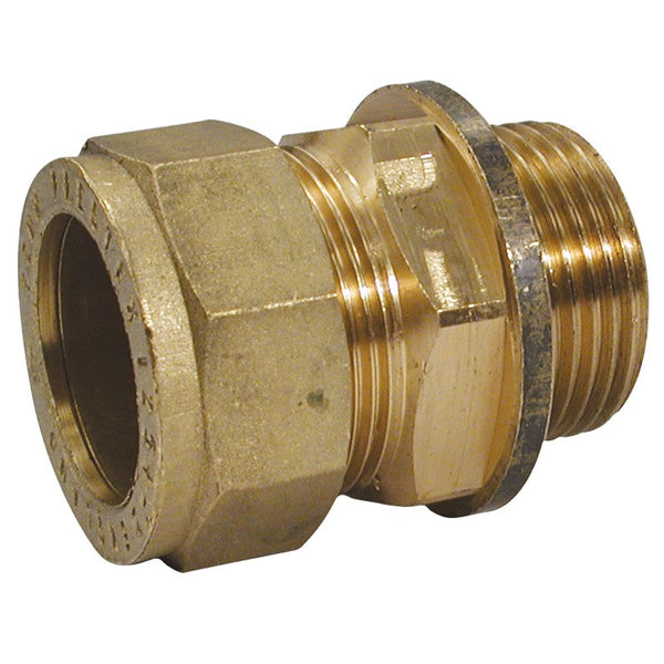 Compression 15mm x 1/2 BSP Straight Coupling Male