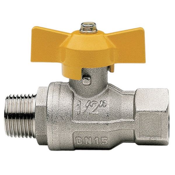 Ball Valve MF Yellow Tee Gas 3/8 BSPT