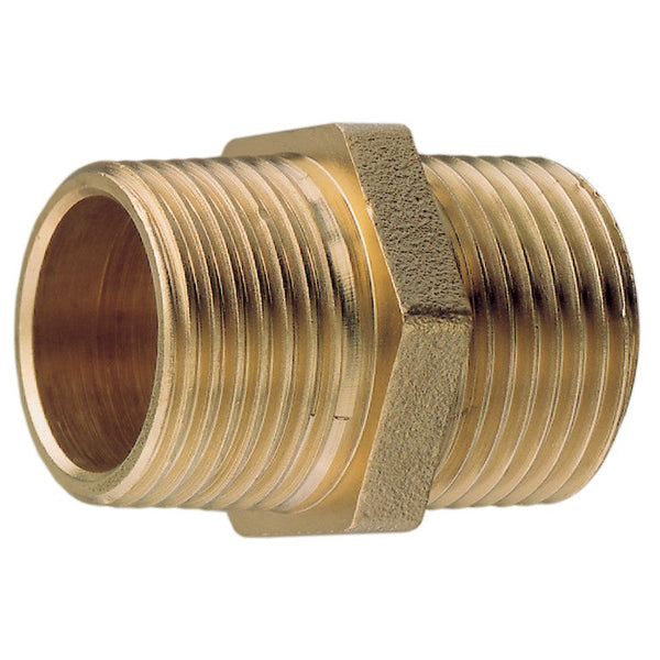 BSPT Brass Equal Hex Nipple 1/8