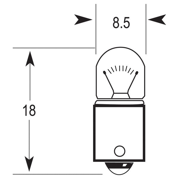 Light Bulb 12v 2W BA9S MBC