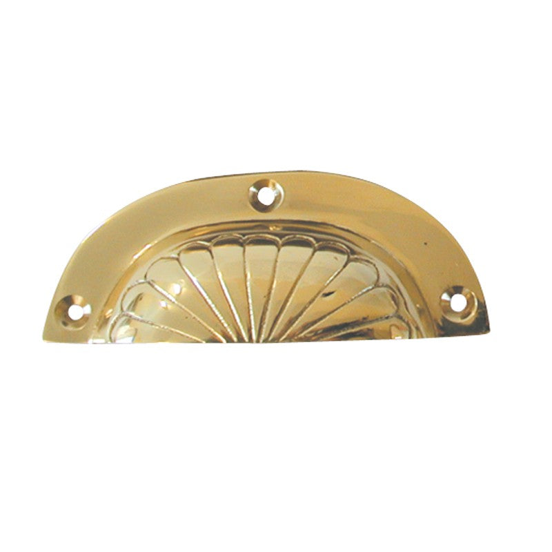 Hooded Drawer Pull Cast Brass Fluted