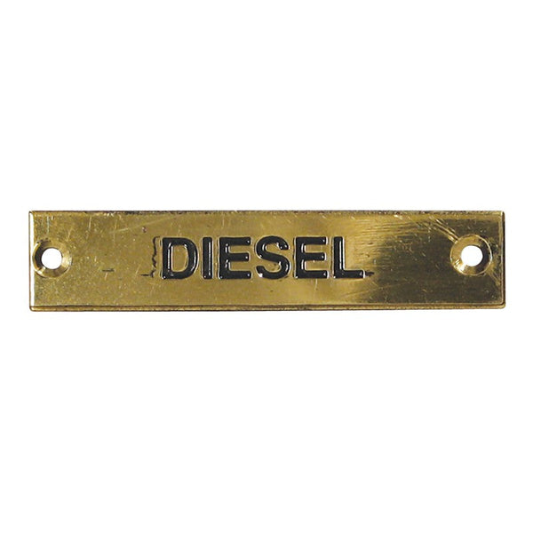 Label Stamped Diesel Brass Rectangular