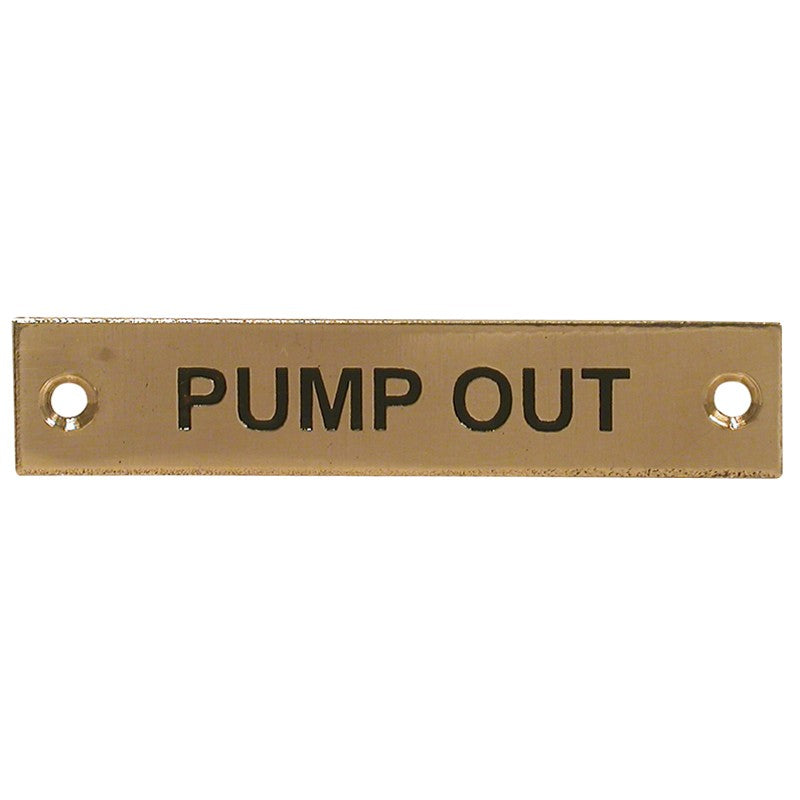Label Stamped Pumpout Brass Rectangular