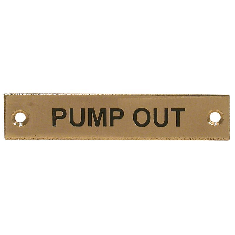 Label Stamped Pumpout Brass Rectangular