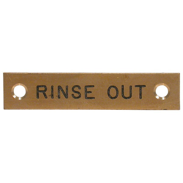 Label Stamped Rinse Out Brass Rectangular