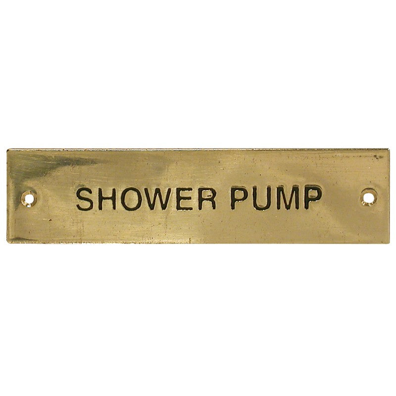 Label Stamped Shower Pump Brass Rectangular