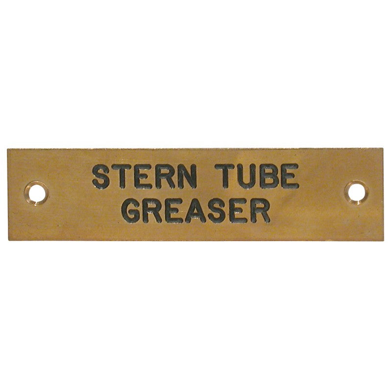 Label Stamped Stern Tube Greaser Brass Rectangular