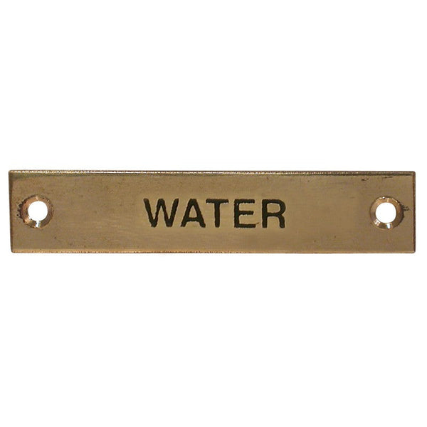 Label Stamped Water Brass Rectangular