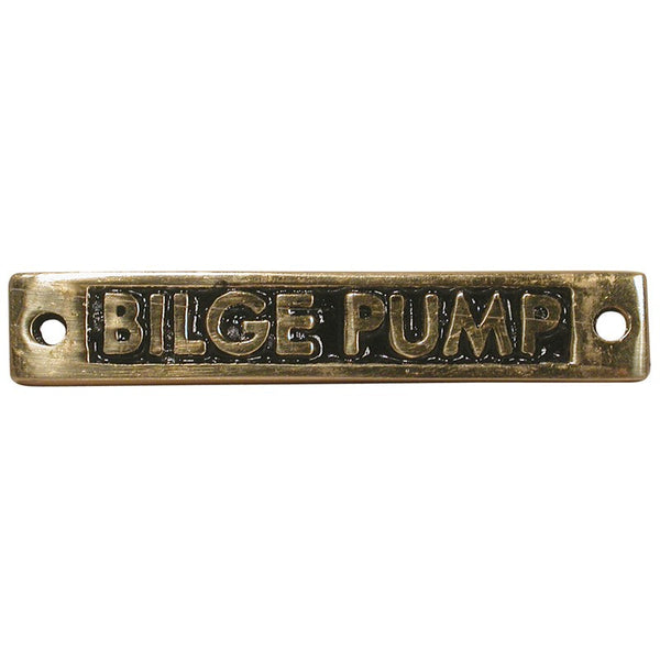 Label Cast Bilge Pump Brass Rectangular