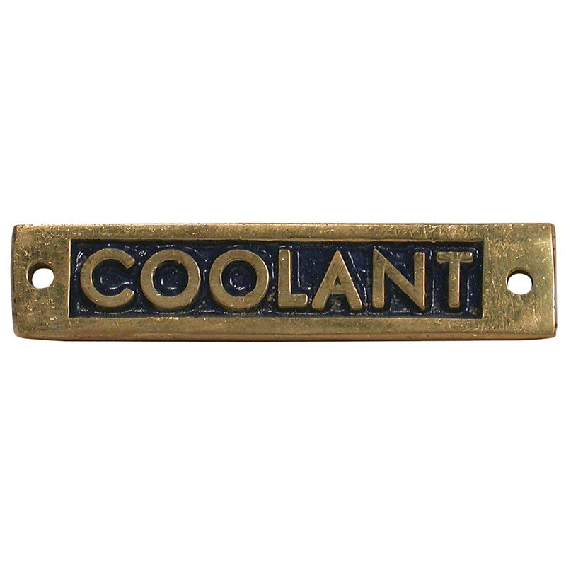 Label Cast Coolant Brass Rectangular