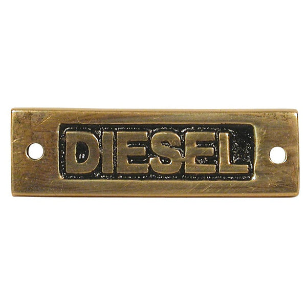 Label Cast Diesel Brass Rectangular