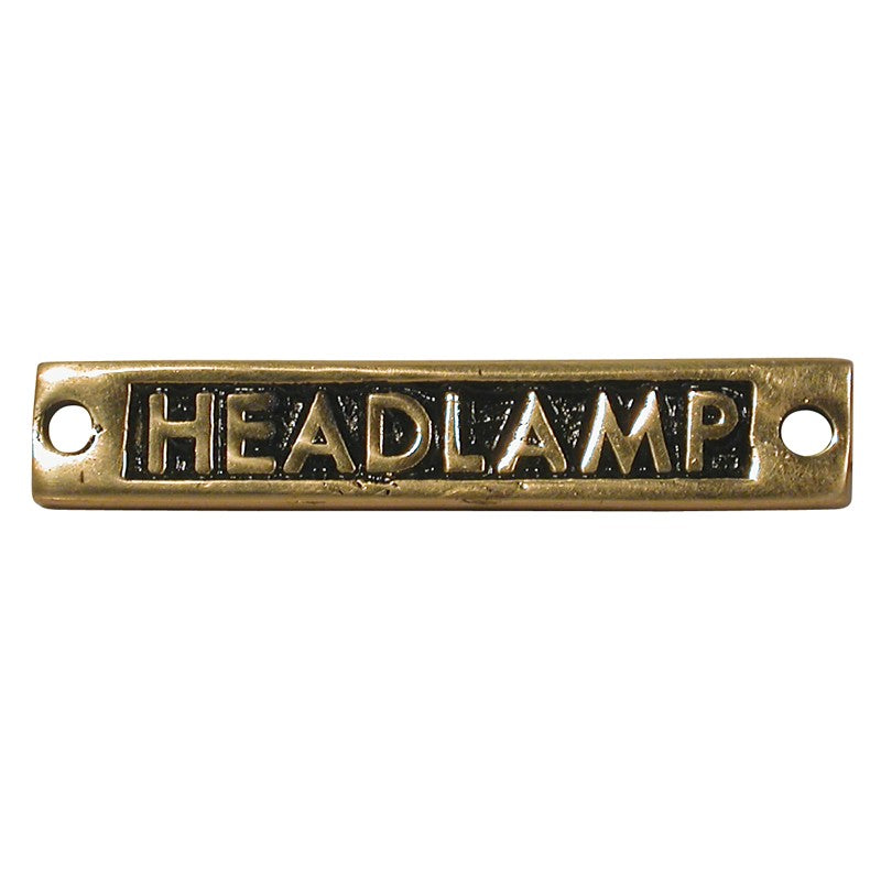 Label Cast Headlamp Brass Rectangular