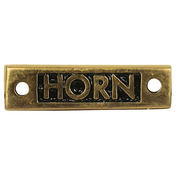 Label Cast Horn Brass Rectangular