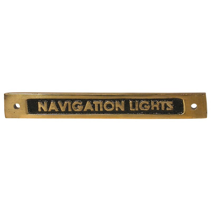 Label Cast Navigation Lights Brass Rectangular