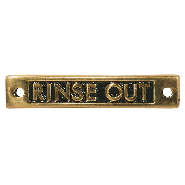 Label Cast Rinse Out Brass Rectangular