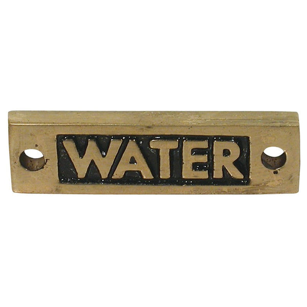 Label Cast Water Brass Rectangular