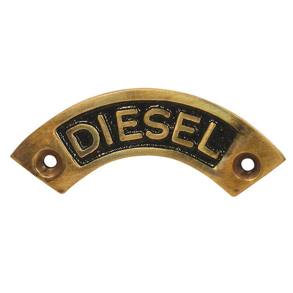 Label Cast Diesel Deck Fitting Brass Circular