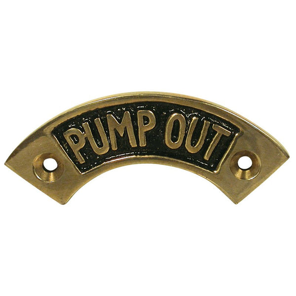Label Cast Pump Out Deck Fitting Brass Circular