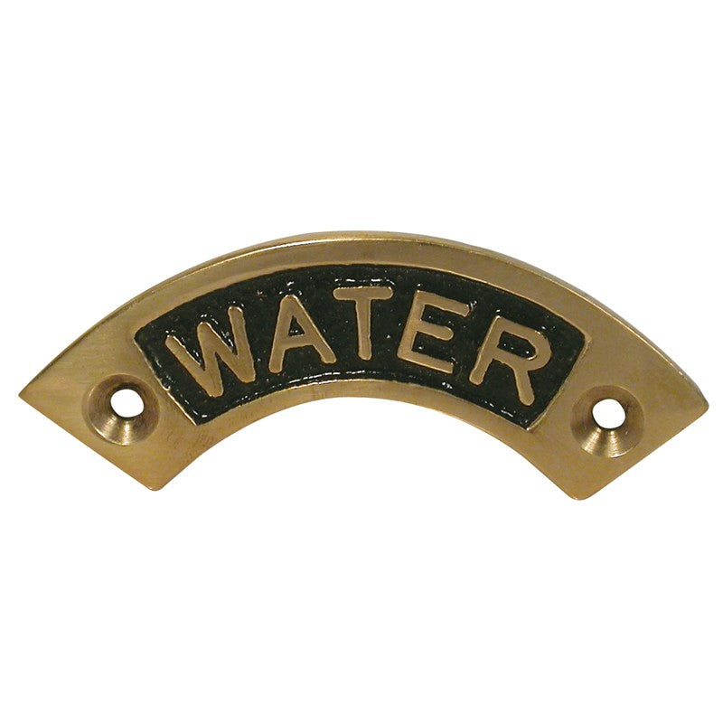 Label Cast Water Deck Fitting Brass Circular