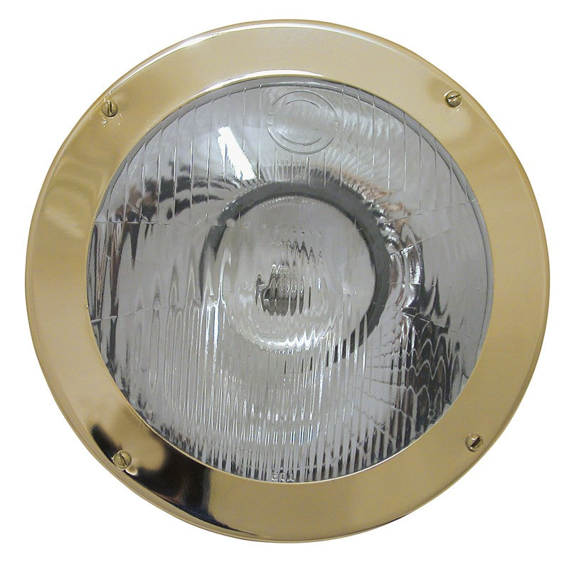 Headlamp Small Brass 12v 55W 117mm Dia