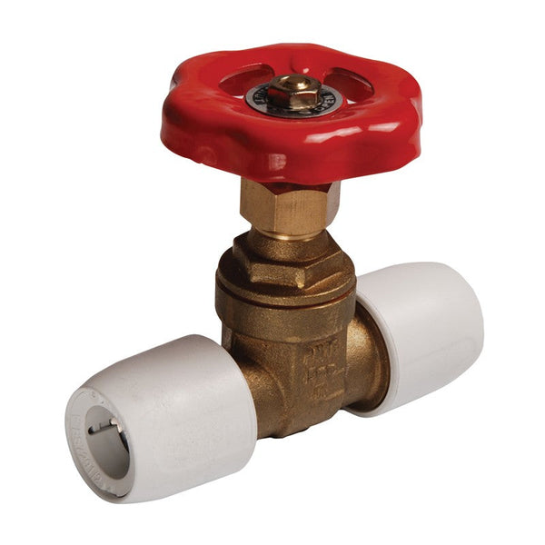 Push fit Gate Valve Brass 15mm